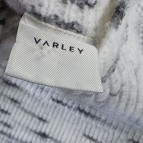 Varley $158 Black/White Belgrave‎ Knit Sweater Funnel Neck Dramatic Sleeve Small - Picture 10 of 14